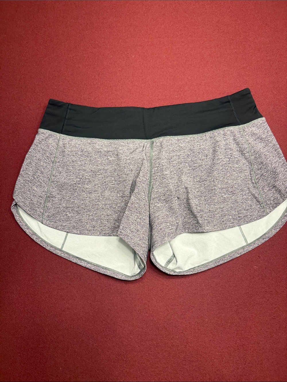 lululemon athletica Heathered Gray Athletic Shorts with Black Waistband